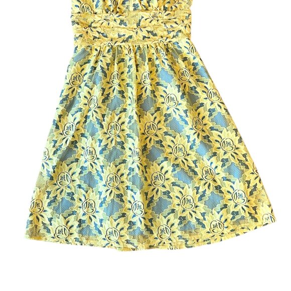 Plenty by Tracy Reese niki dress in garden trellis yellow & blue - Picture 4 of 8